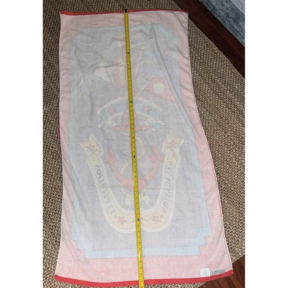 Cecil Saydah Beach Towel Nautical Flag Anchor Bold Colors 59x30 Light Fading